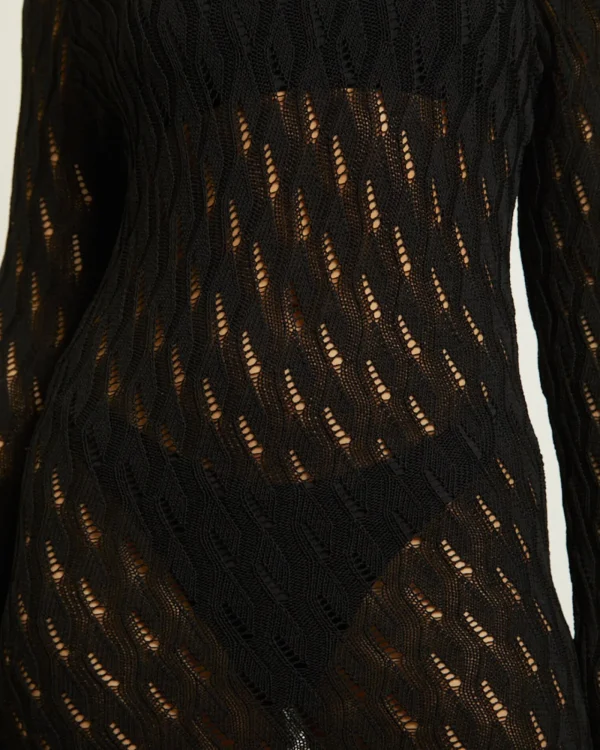 Sale SNDYS Cleo Midi Long Sleeve Dress In Black