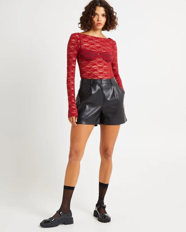 Hot ALICE IN THE EVE Cleo Pu Tailored Shorts Black