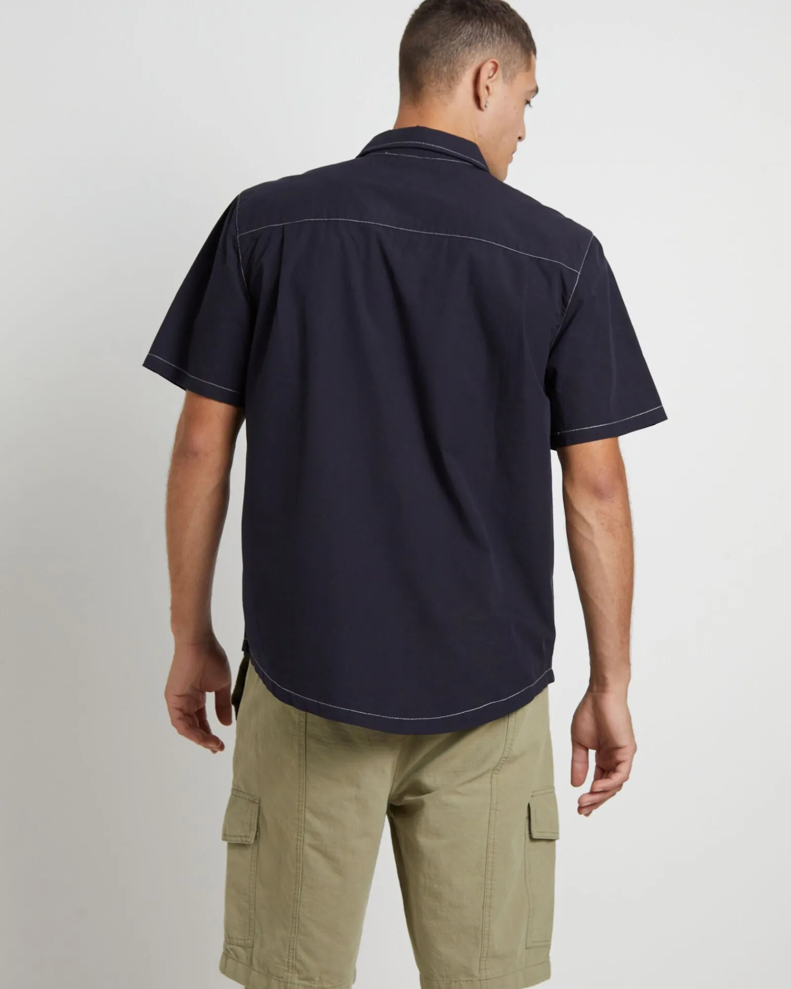 cliff_short_sleeve_shirt__2.webp Outlet LARRIET Cliff Short Sleeve Shirt In Navy
