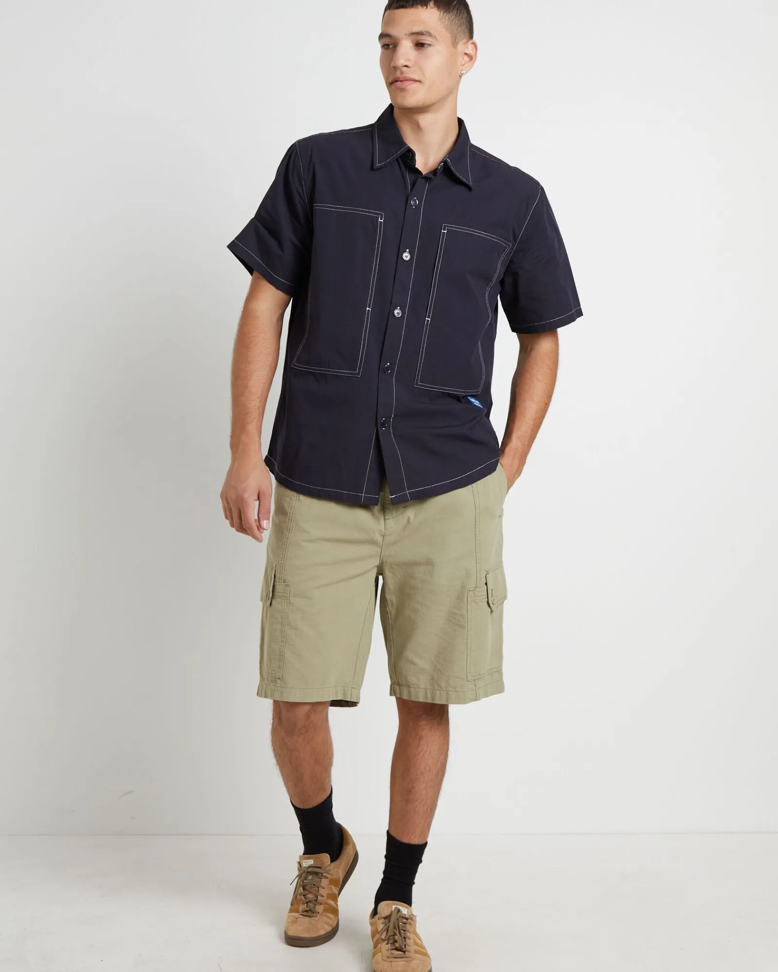 cliff_short_sleeve_shirt__3.webp Outlet LARRIET Cliff Short Sleeve Shirt In Navy
