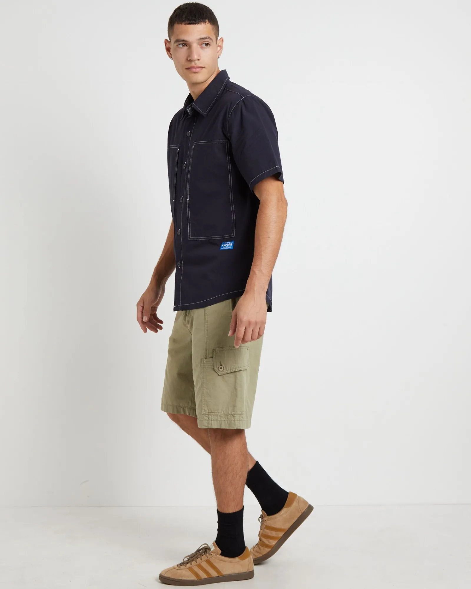cliff_short_sleeve_shirt__4.webp Outlet LARRIET Cliff Short Sleeve Shirt In Navy