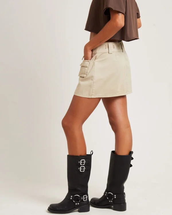 Best INSIGHT Codie Mid Rise Cargo Skirt Stone