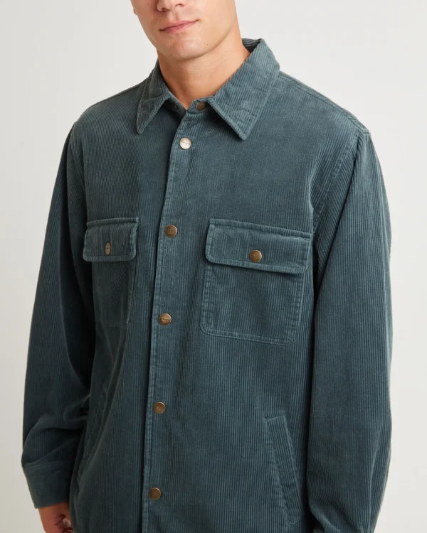 Discount INSIGHT Conditions Cord Long Sleeve Overshirt Teal