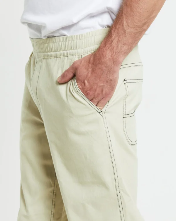 Clearance TAIKAN Contrast Stitch Pants Cream
