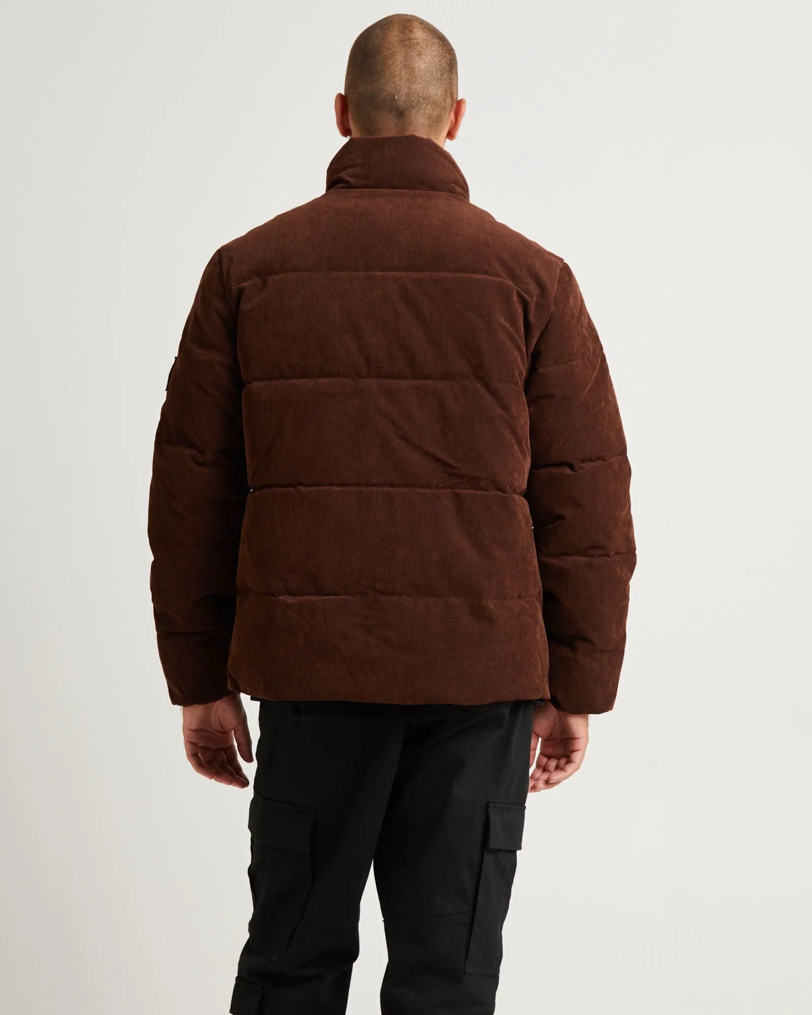 corduroy_puffer_jacket_da_1.webp Clearance CALVIN KLEIN Corduroy Puffer Jacket Dark Chestnut