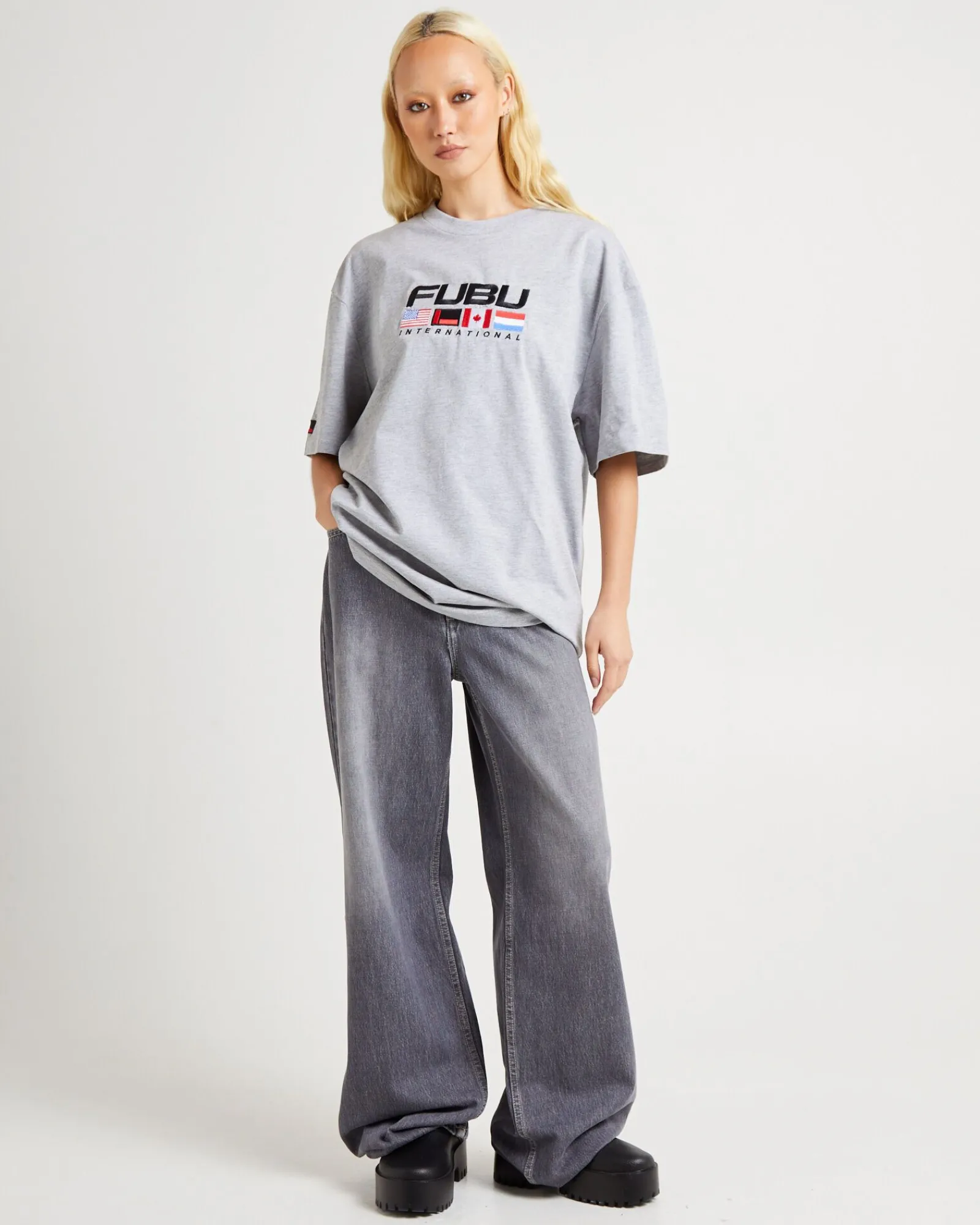 corporate_international_s_1.webp Discount FUBU Corporate International Short Sleeve T-Shirt Grey