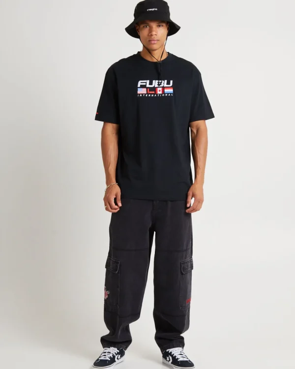 Online FUBU Corporate International Short Sleeve T-Shirt Black