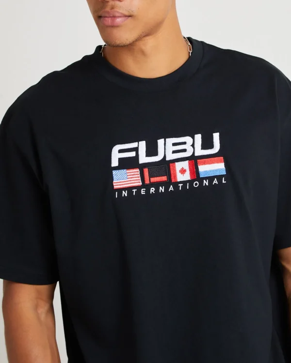 Online FUBU Corporate International Short Sleeve T-Shirt Black