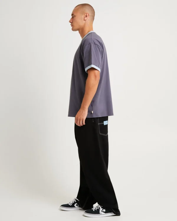 Best RUSTY Cypher Short Sleeve Ringer T-Shirt Coal