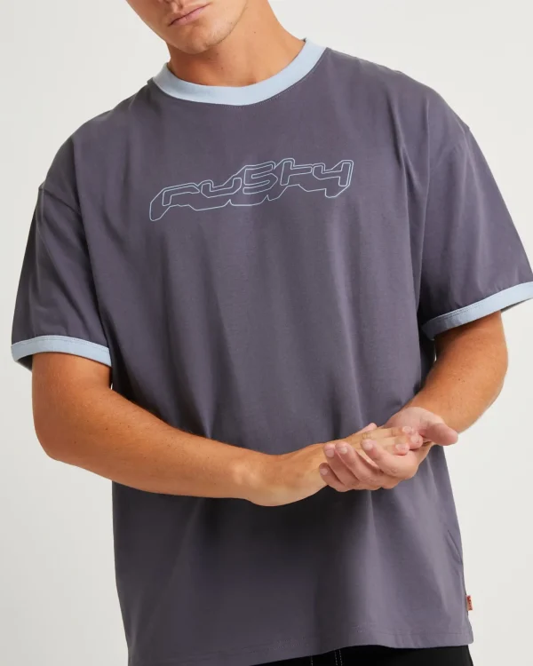 Best RUSTY Cypher Short Sleeve Ringer T-Shirt Coal