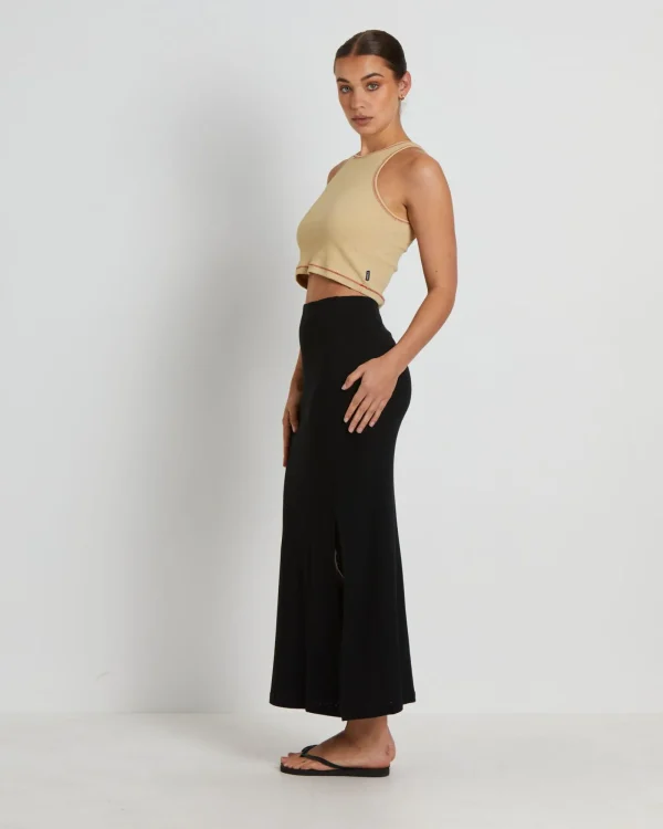 Shop AFENDS Dandy Pearly Recycled Rib Cropped Singlet In Camel