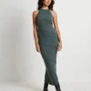 Cheap NEON HART Daphne Panelled Seam Backless Halter Dress In Slate