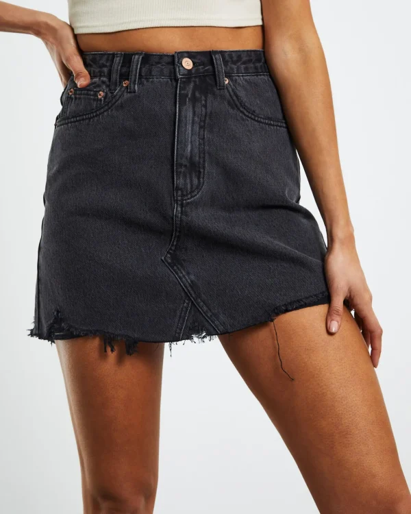 New INSIGHT Darby Decon Denim Skirt After Dark Black