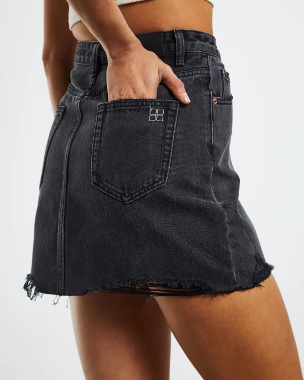 New INSIGHT Darby Decon Denim Skirt After Dark Black