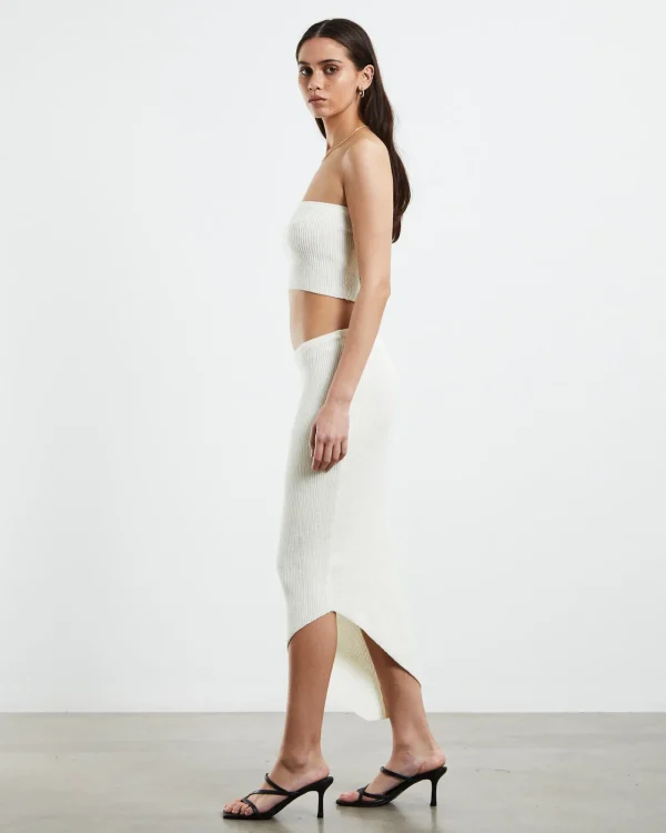 Cheap SNDYS Davia Knit Crop Top Off White