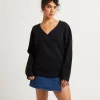 Sale SUBTITLED Deep V Neck Slouchy Jumper