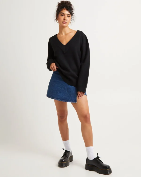 Sale SUBTITLED Deep V Neck Slouchy Jumper