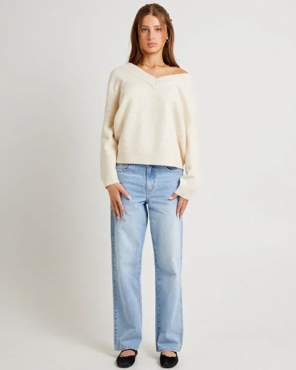 Store SUBTITLED Deep V Neck Slouchy Jumper