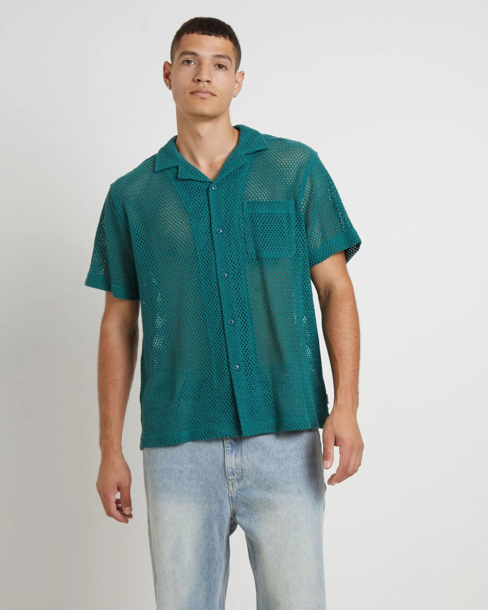 diego_mesh_short_sleeve_s_0.webp Outlet ARVUST Diego Mesh Short Sleeve Shirt In Jade Green