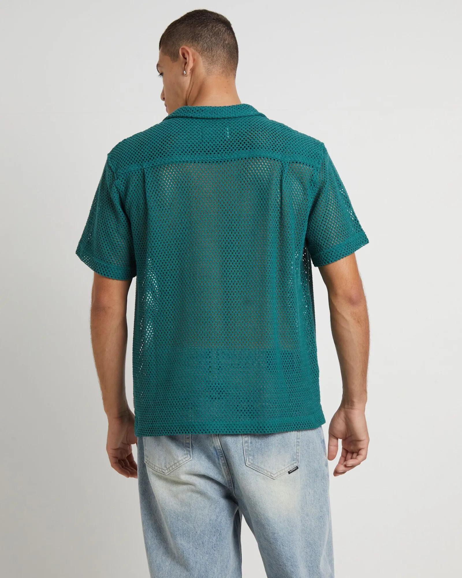 diego_mesh_short_sleeve_s_1.webp Outlet ARVUST Diego Mesh Short Sleeve Shirt In Jade Green