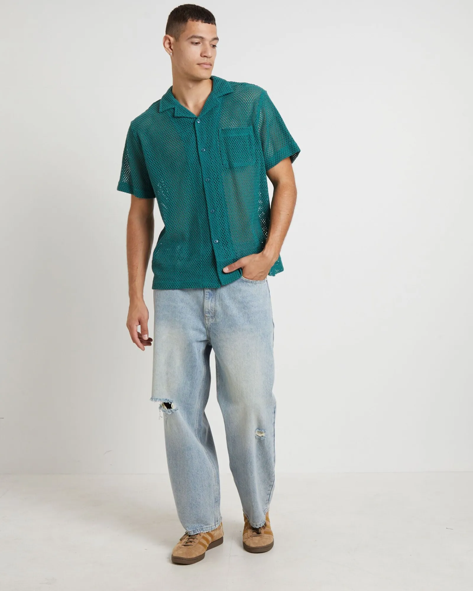 diego_mesh_short_sleeve_s_2.webp Outlet ARVUST Diego Mesh Short Sleeve Shirt In Jade Green