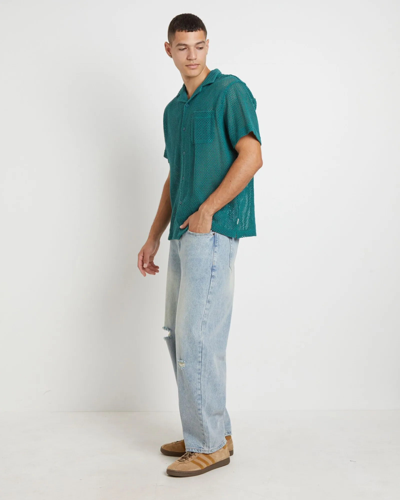 diego_mesh_short_sleeve_s_3.webp Outlet ARVUST Diego Mesh Short Sleeve Shirt In Jade Green