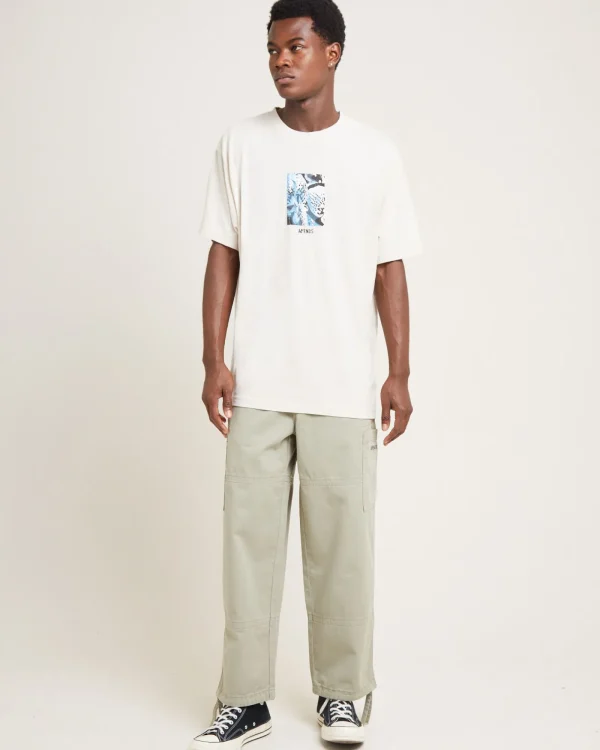 Hot AFENDS Dossy Hemp Boxy Fit Short Sleeve T-Shirt Moonbeam