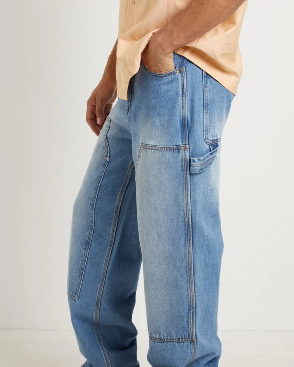 Cheap LARRIET Double Knee Carpenter Pants In Vintage Wash