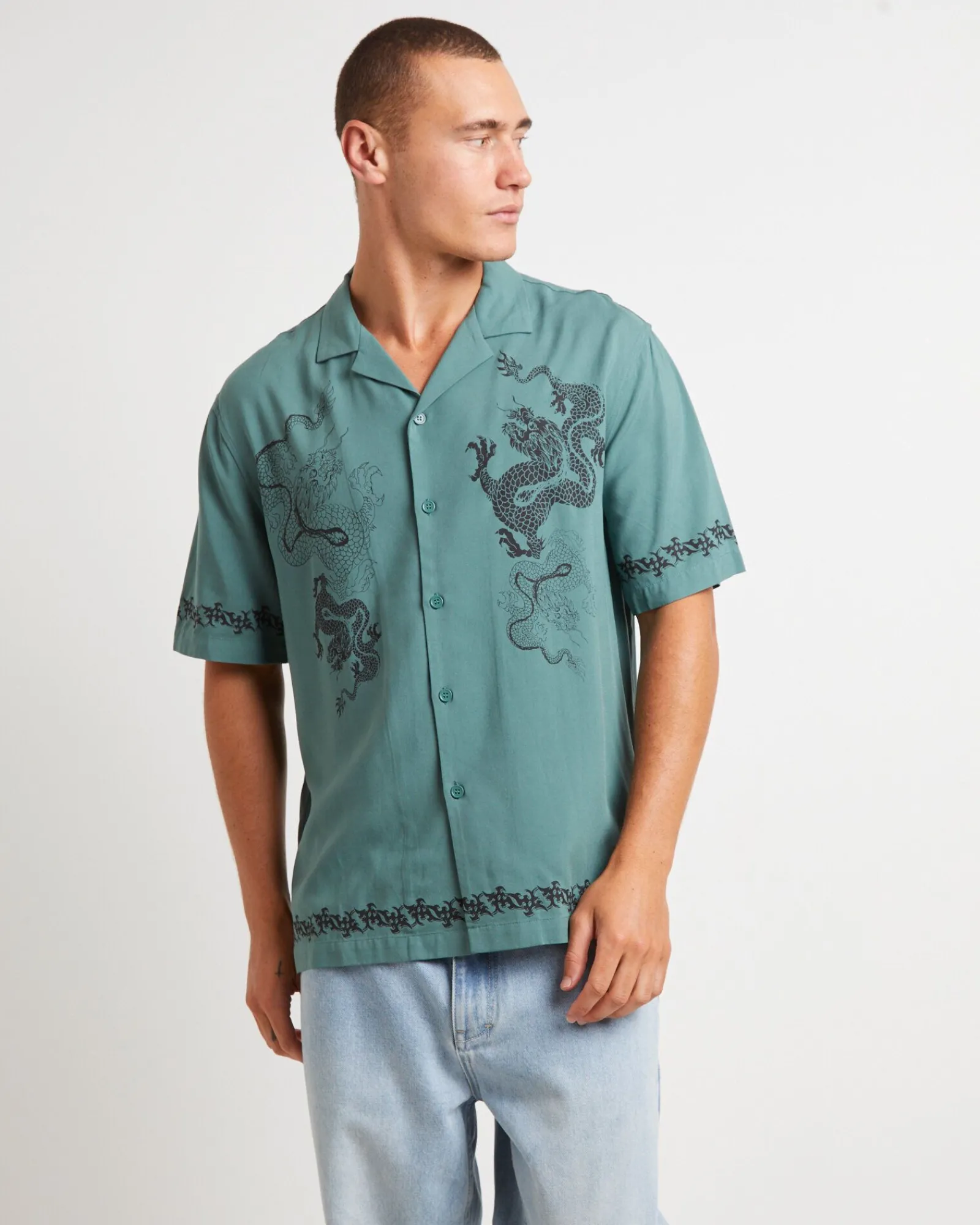 draco_short_sleeve_resort_0.webp Hot INSIGHT Draco Short Sleeve Resort Shirt In Teal