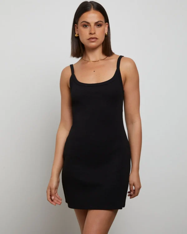 Outlet GENERAL PANTS CO. BASICS Easy A-Line Mini Dress In Black
