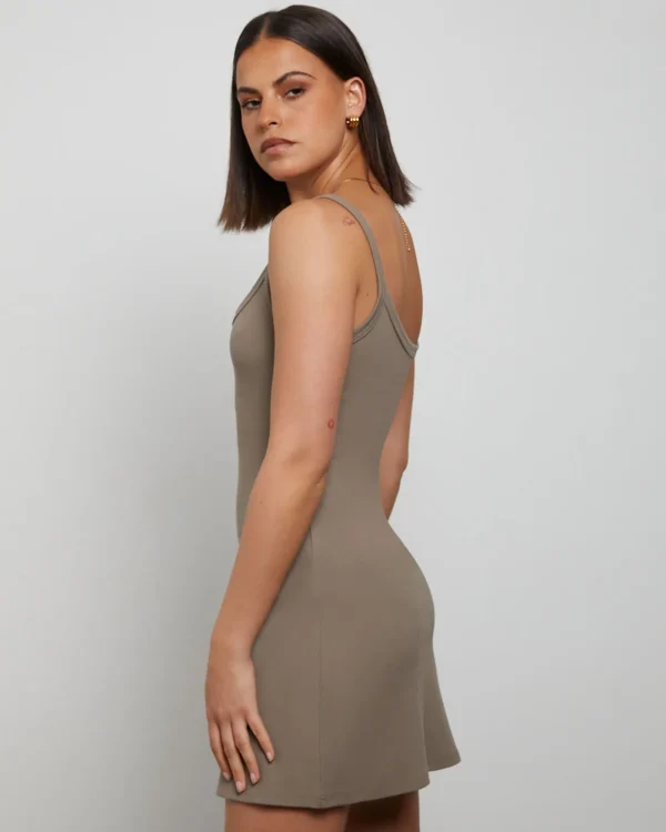 Best Sale GENERAL PANTS CO. BASICS Easy A-Line Mini Dress In Brown