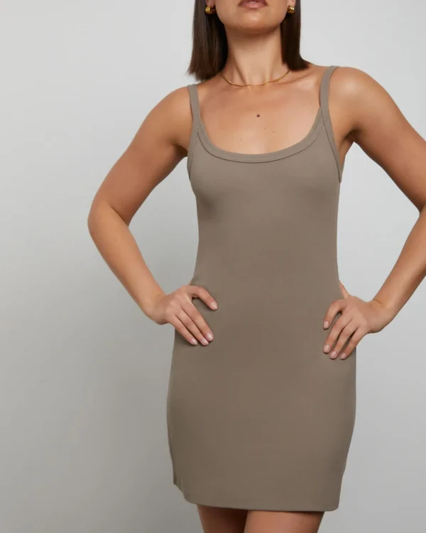Best Sale GENERAL PANTS CO. BASICS Easy A-Line Mini Dress In Brown