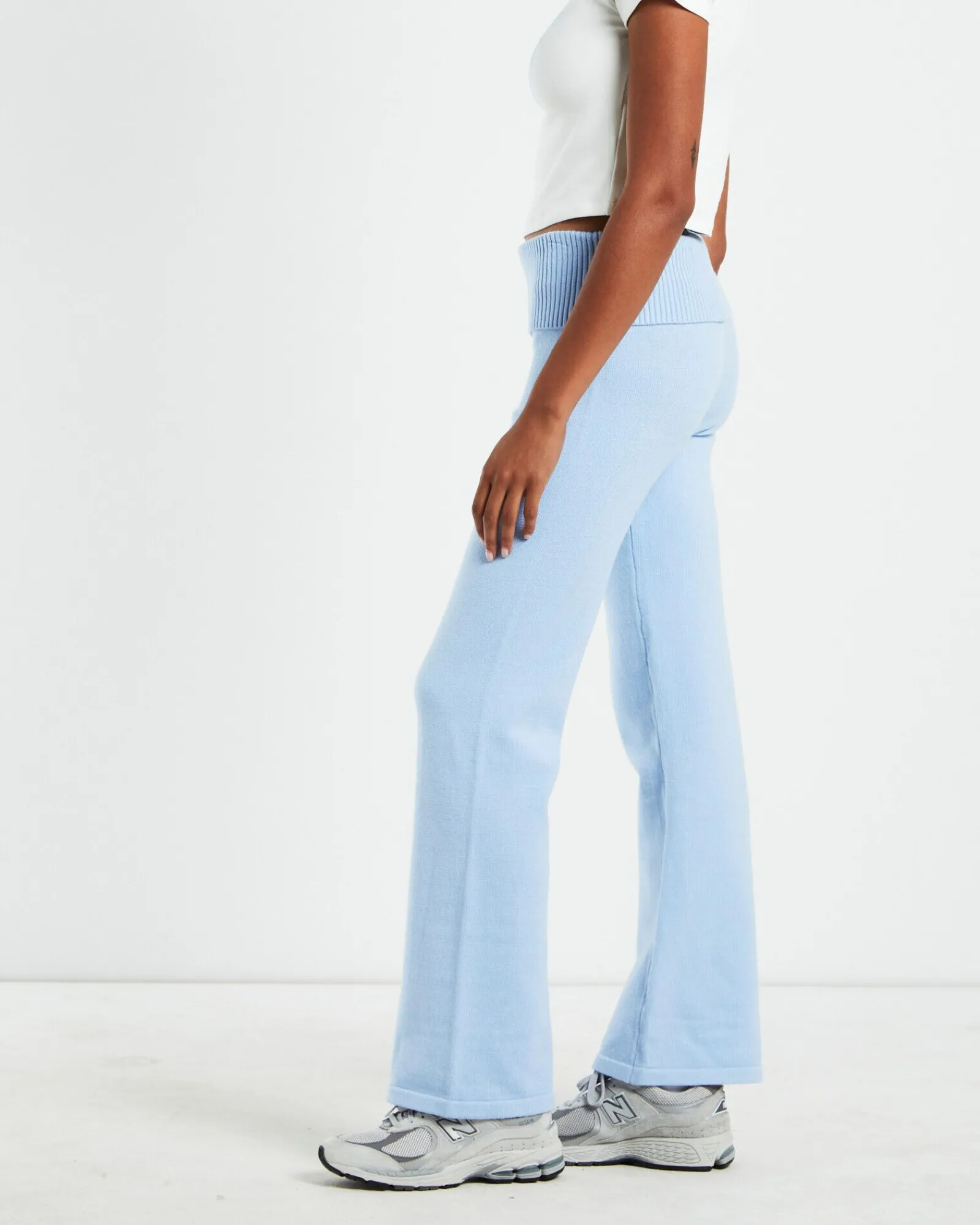 effie_low_rise_knit_pants_1.webp Clearance INSIGHT Effie Low Rise Knit Pants Blue