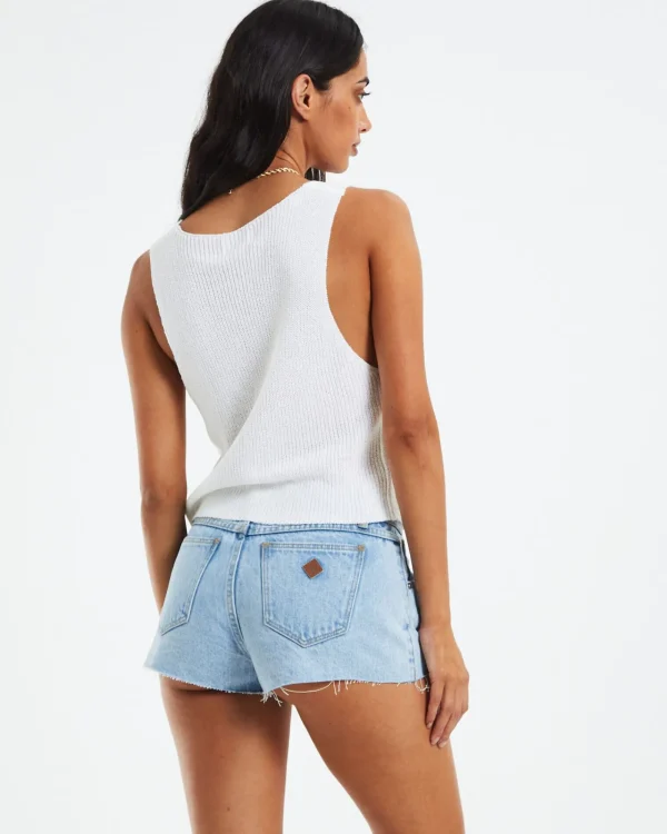 New SUBTITLED Elena Knit Rib Vest White