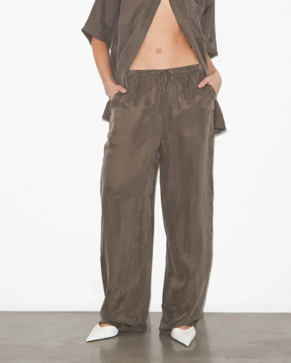 Discount STUDIO Ember Silky Jacquard Pj Pants In Coffee Brown