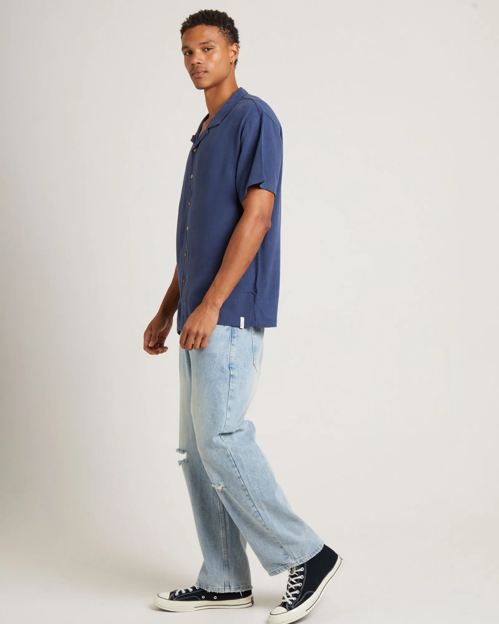 ernie_short_sleeve_resort_3.webp Sale THE CRITICAL SLIDE SOCIETY Ernie Short Sleeve Resort Shirt In Navy