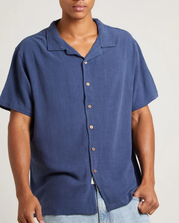 Sale THE CRITICAL SLIDE SOCIETY Ernie Short Sleeve Resort Shirt In Navy