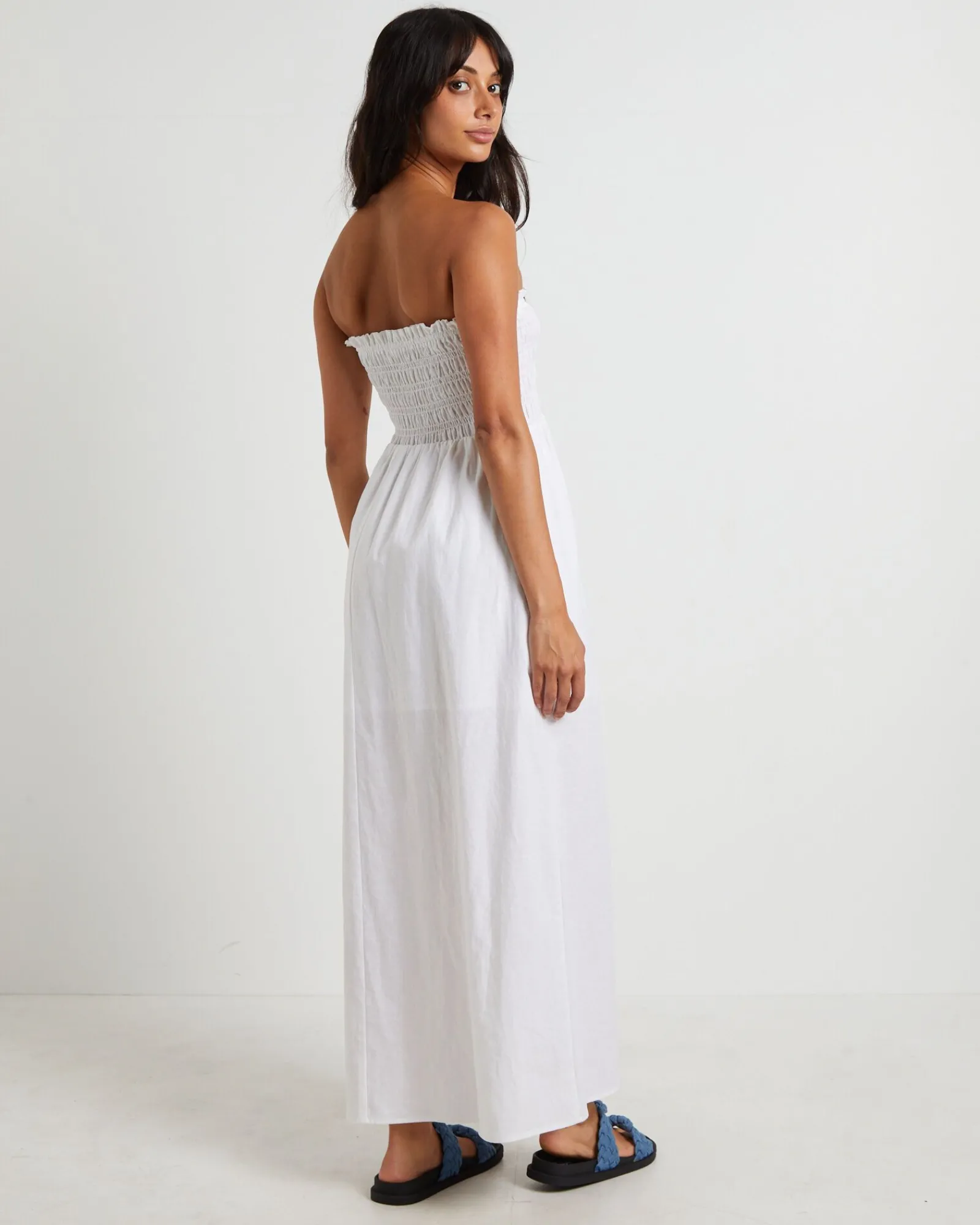 esme_shirred_bandeau_maxi_1-1.webp New SUBTITLED Esme Shirred Bandeau Maxi Dress In White
