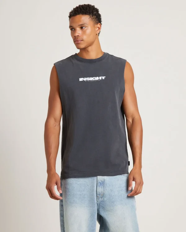 Online INSIGHT Establish Muscle Tank Tee In Vintage Black