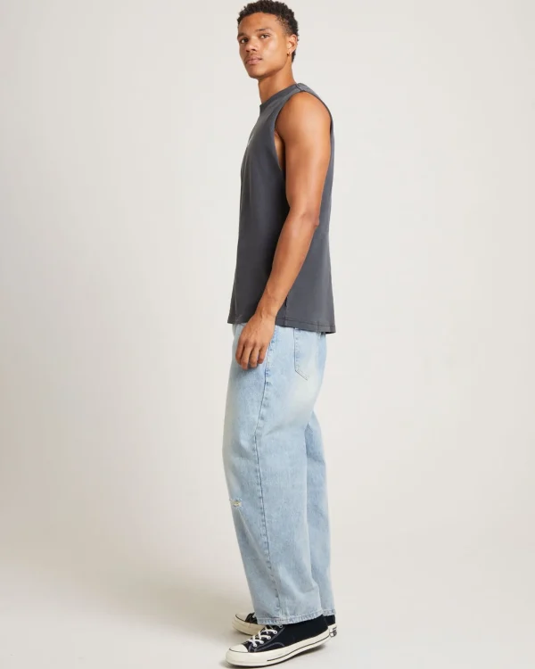 Online INSIGHT Establish Muscle Tank Tee In Vintage Black