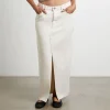 New INSIGHT Eva Maxi Denim Skirt In Chalk
