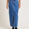 Cheap INSIGHT Eva Maxi Denim Skirt Moody Blue