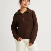 Cheap SUBTITLED Ezra Half Zip Knit Pull Over Chocolate Brown