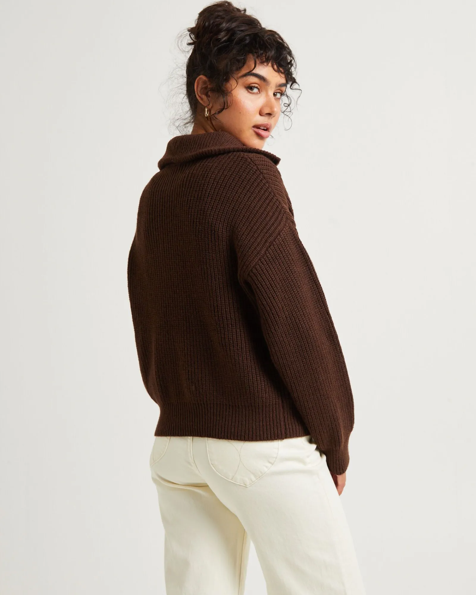 ezra_half_zip_knit_pull_o_1-2.webp Cheap SUBTITLED Ezra Half Zip Knit Pull Over Chocolate Brown