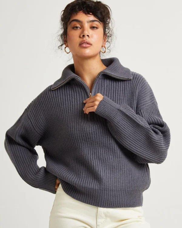 Best Sale SUBTITLED Ezra Half Zip Knit Pull Over