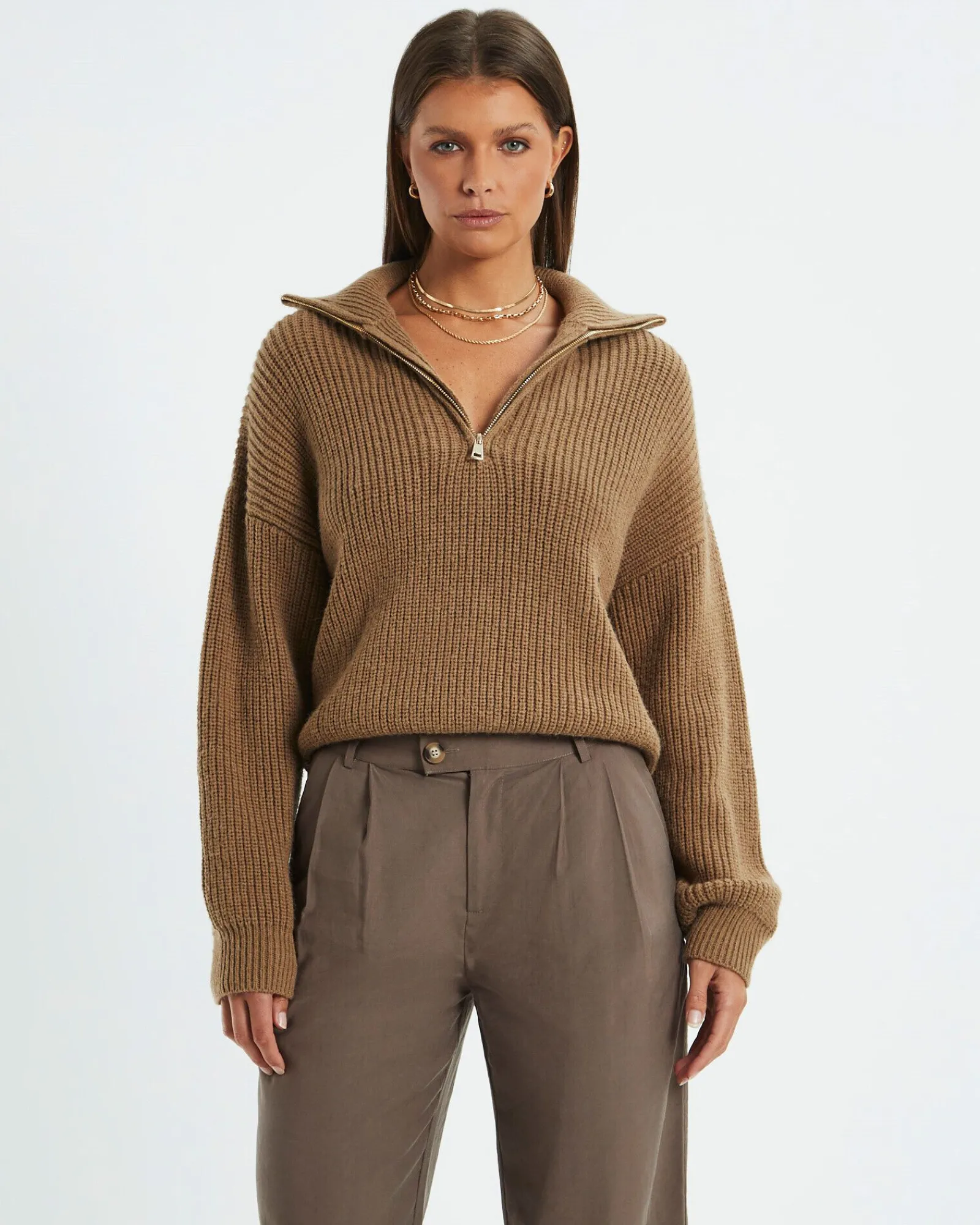 ezra_half_zip_knit_pull_o_5.webp Fashion SUBTITLED Ezra Half Zip Knit Pull Over Hazelnut