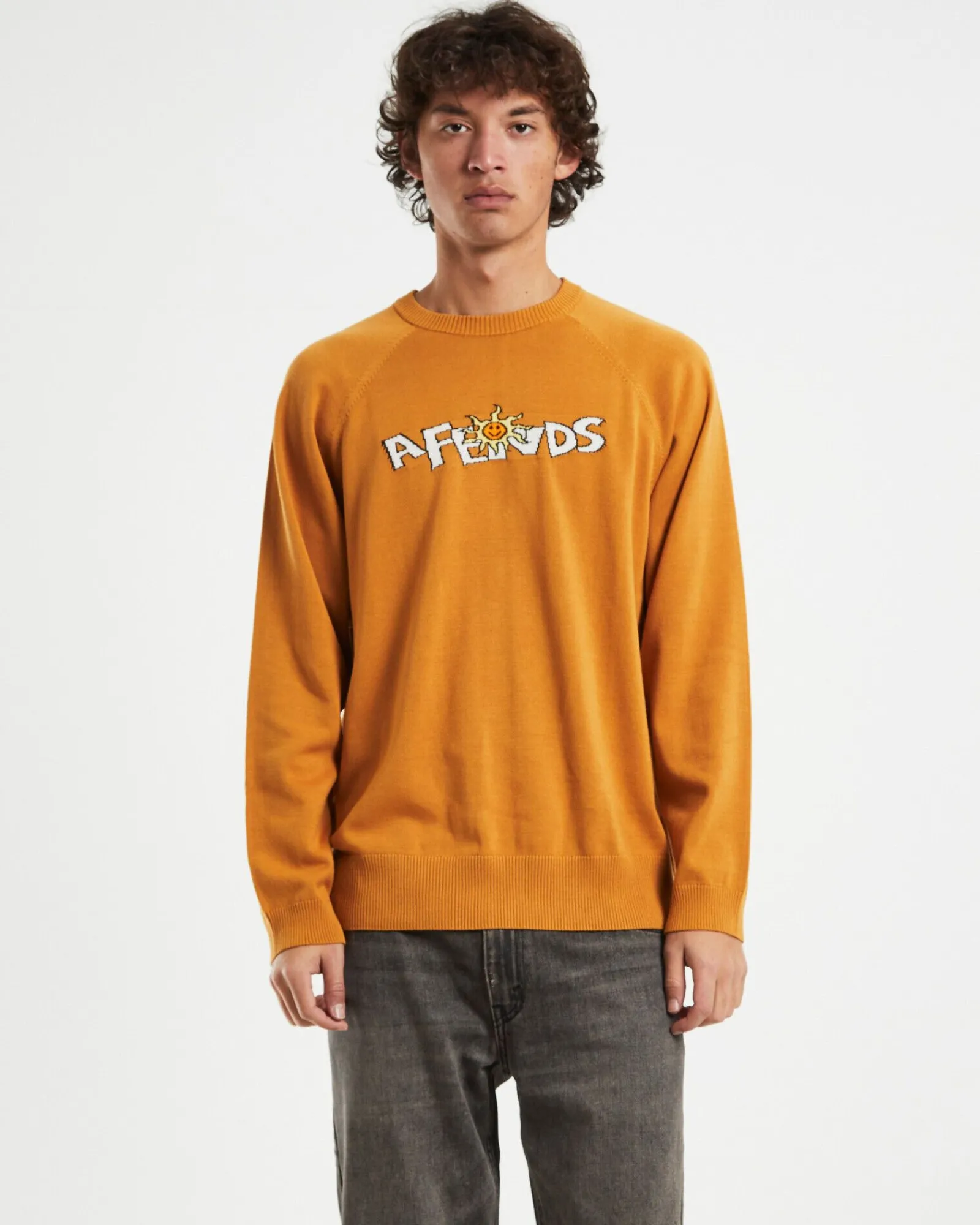 farming_recycled_knit_cre_0.webp Outlet AFENDS Farming Recycled Knit Crewneck Sweater In Mustard Yellow