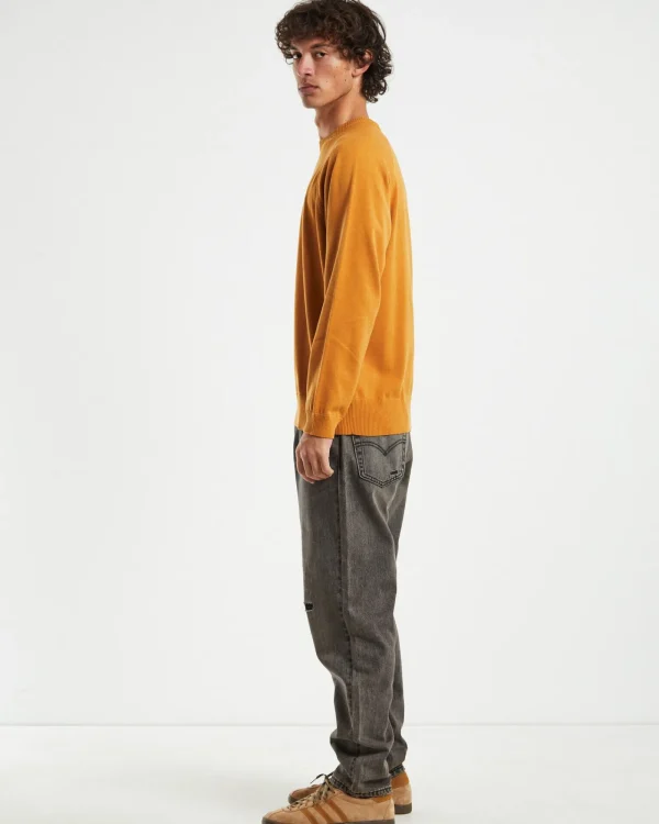 Outlet AFENDS Farming Recycled Knit Crewneck Sweater In Mustard Yellow