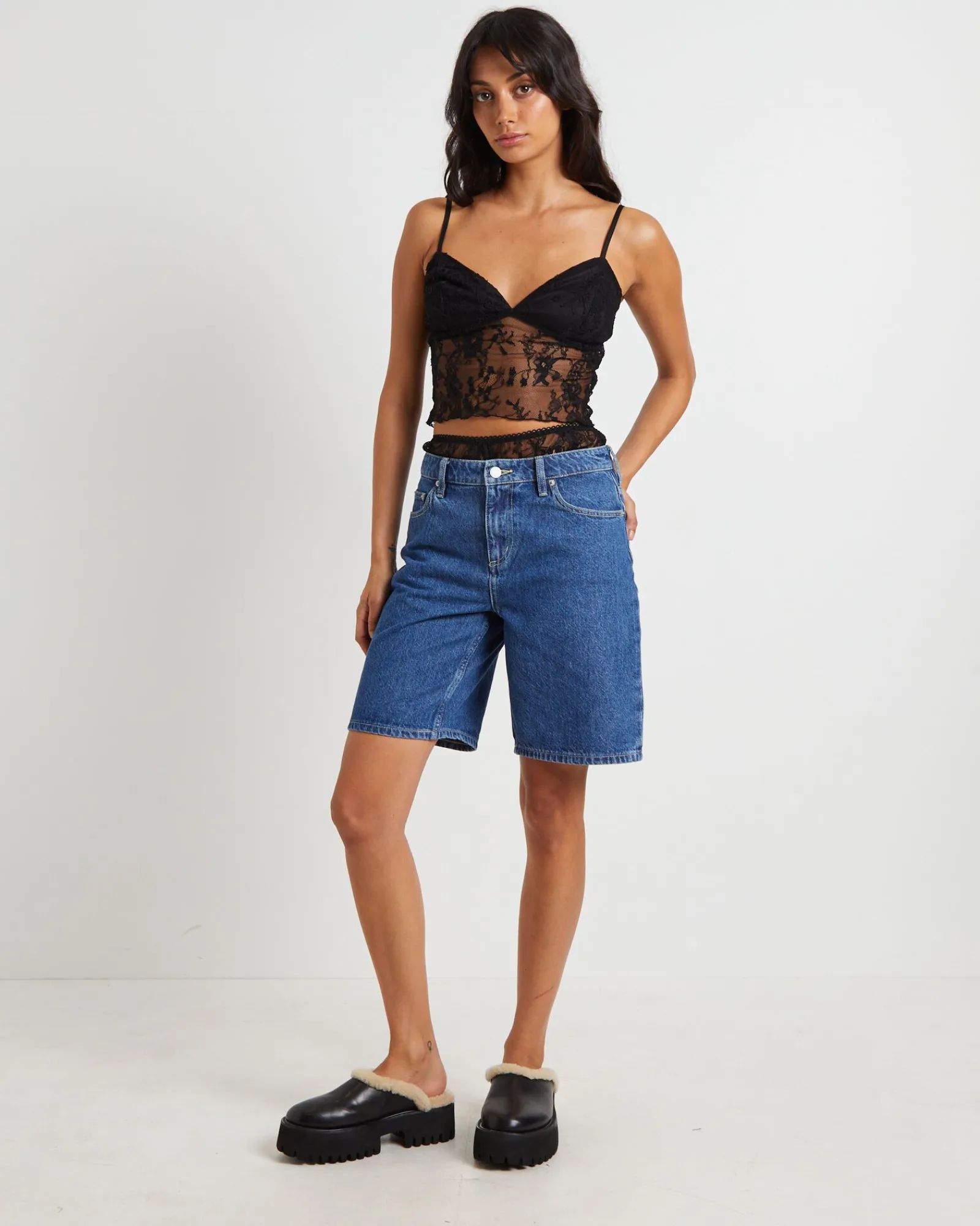 fifi_fine_lace_ruffle_bri_3.webp Online LOVE NOTES Fifi Fine Lace Ruffle Brief Shorts In Black