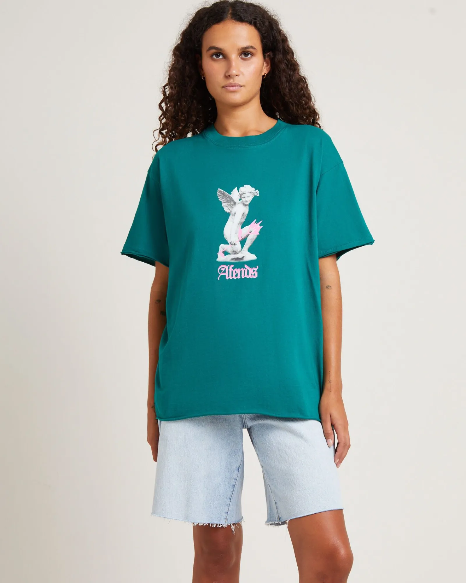 fight_or_flight_recycled__0.webp Store AFENDS Fight Or Flight Recycled Oversized Tee Pine Green